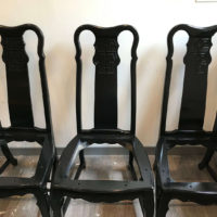 3 black chairs